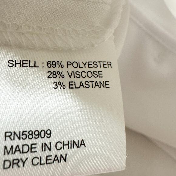 Antonio Melani Tiana Straight Leg Button Fly High Rise Pants Slacks White 14 NWT - Picture 9 of 10